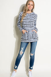 Women's Striped Terry Sweatshirt