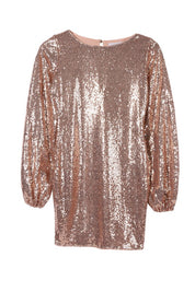 Women's Puff Sleeve Sequin Mini Dress