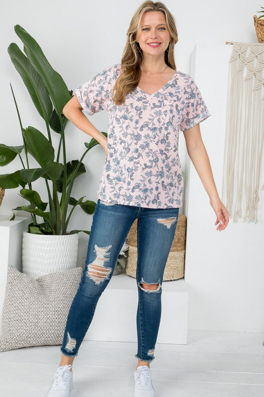 Women's Paisley Print Boxy Top