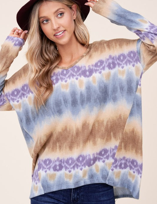 Women's Tie Dye Print Boxy Top