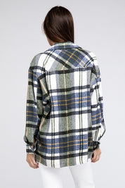 Men's Oversized Textured Flannel Shirt with Big Checks