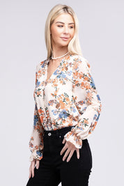 Women's Floral Chiffon Blouse