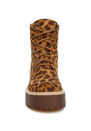 Women's Casual High Ankle Leopard Suede Boots