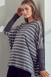 Women's Oversized Stripe Mix Tunic Top