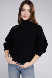 Women's Loose Fit Viscose Dolman Sleeve Turtleneck Sweater