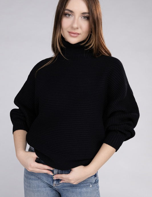 Viscose Dolman Sleeve Turtleneck Sweater