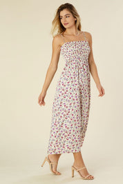 Women's Floral Print Smocked Cami Maxi Dress