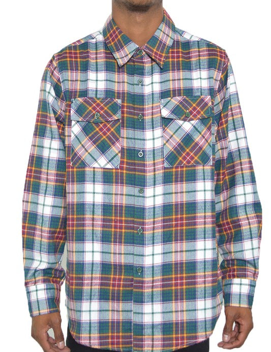 Men's Regular Fit Checker Plaid Flannel Shirt