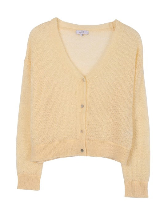 Wool blended sheer cardigan