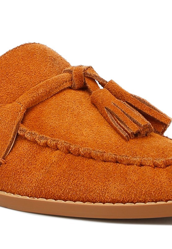 Men's Casual Suede Loafers with Tassel Detail