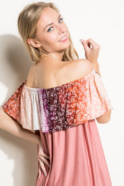 Women's Ombre Tie Dye Off Shoulder Top