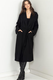 Women's Casual Long Sleeve Belted Trench Coat