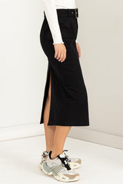 Women's High-Waisted Buckled Belt Cargo Skirt