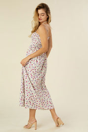 Women's Floral Print Smocked Cami Maxi Dress