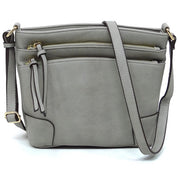 Women's Faux Leather Multi Zip Pocket Crossbody Bag