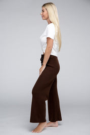 Women's High Waist Solid Knit Pants