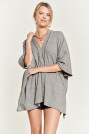 Women's Oversized V-Neck Poncho Top