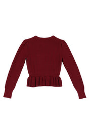 Women's Puff Sleeve Peplum Sweater Top