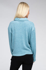 Women's Relaxed Collared Button Front Sweater