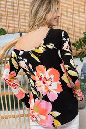 Women's Floral One Shoulder Top