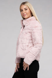 Women's Cozy Fluffy Zip-Up Jacket