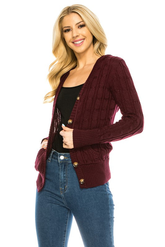 Women's Casual Open Front Knit Cardigan with Pockets