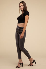 Women's High-Rise Fitted Denim Leggings