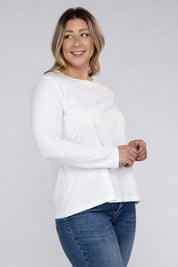 Women's Relaxed Fit Plus Cotton Long Sleeve T-Shirt