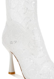 Women's Elegant Sequin Lace Boots for Special Occasions