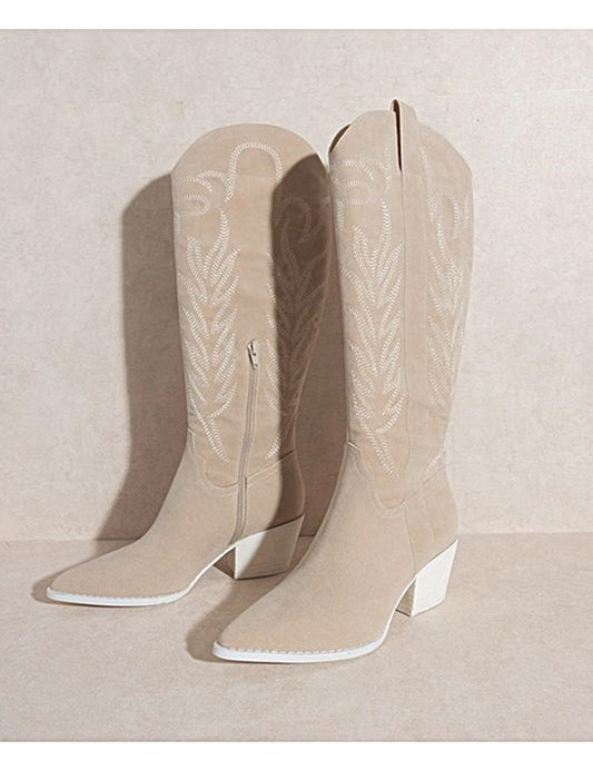 SAMARA-EMBROIDERY WESTERN KNEE HIGH BOOTS