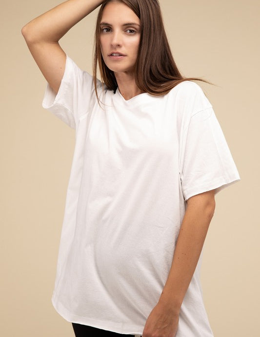 Women's Oversized Cotton Drop Shoulder Top