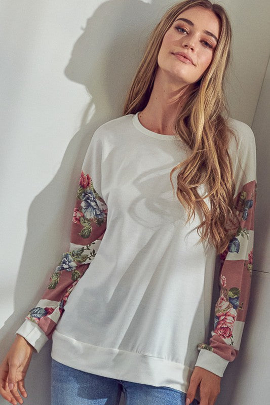 Women's Casual Floral Mix Sweatshirt