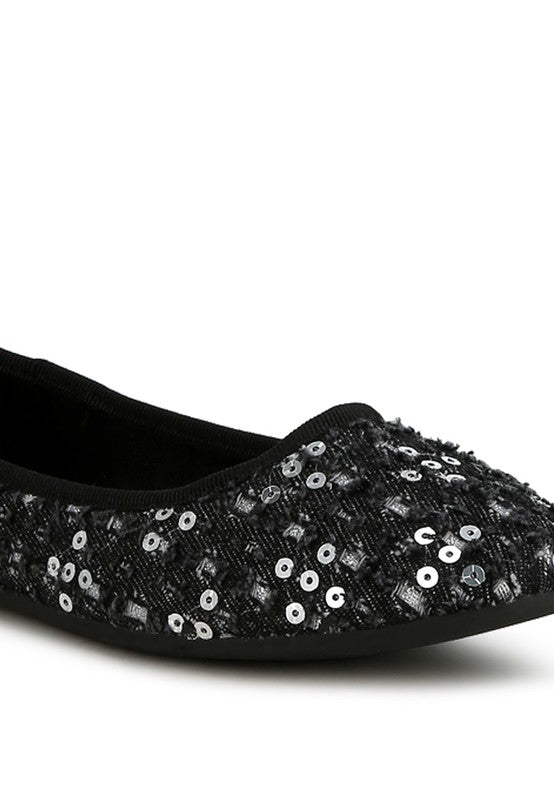 Women's Sequin Embellished Ballet Flats