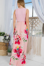 FLORAL MIX TANK MAXI DRESS