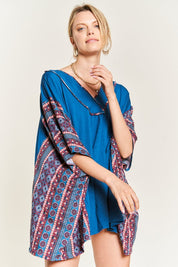 Women's Bohemian V-Neck Poncho Tunic