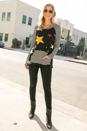 Women's Relaxed Fit Star Print Hoodie Sweatshirt