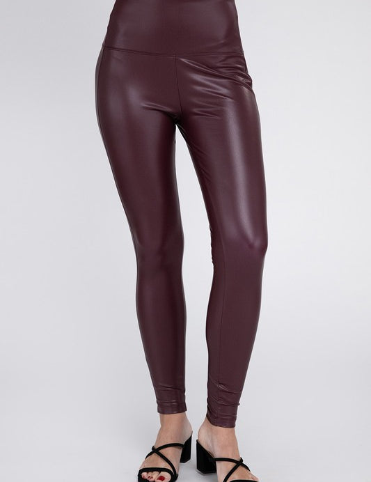 High Rise Faux Leather Leggings