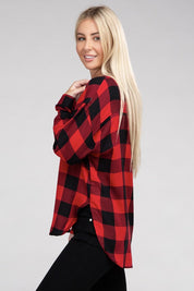 Women's Casual Plaid Flannel Shirt