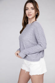 Women's Cozy Ribbed Dolman Long Sleeve Sweater