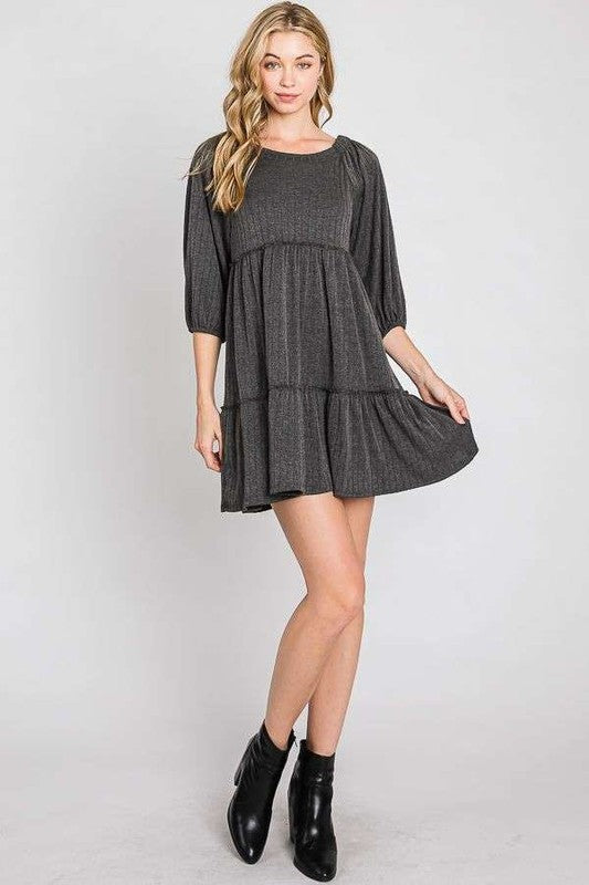 Women's Casual Midi Tiered Ruffle Dress