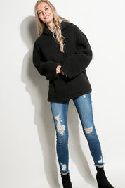 Women's Oversized Faux Fur Hoodie Sweatshirt