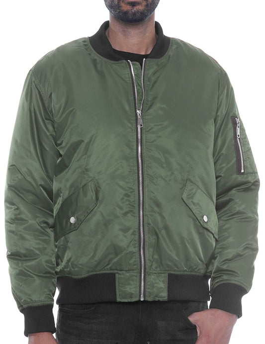 Weiv Mens Solid Padded Bomber Jacket