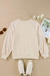 Women's Casual Patchwork Raglan Sleeve Pullover Top