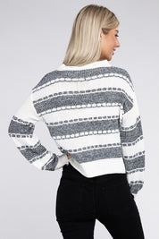 Women's Two Tone Drop Shoulder Sweater