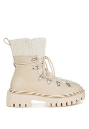 Women's Cozy Fleece & Faux Leather Winter Boots