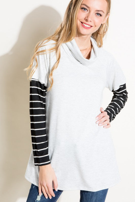 Women's Casual Loose Fit Turtle Neck Top