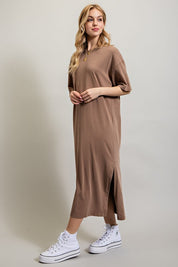 Women's Casual Loose Fit Cotton Midi Dress