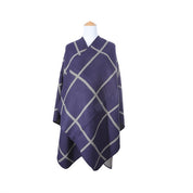 Unisex Oversized Asymmetrical Poncho with Stripe Detail