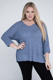 Plus Size Women's Cozy Crew Neck Knit Sweater