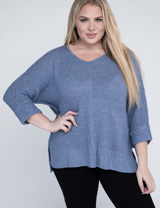 Plus Size Crew Neck Knit Sweater